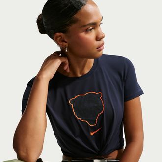 Nike Chicago Bears Rivalries Collection One Classic Twist Nike Womens Dri-FIT NFL T-Shirt in Blue | 04PS41L7Q-FJD
