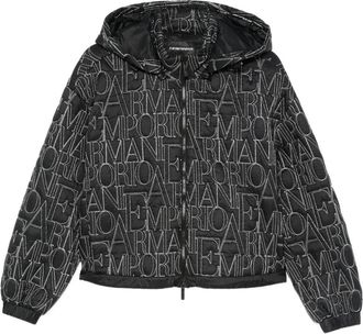 Emporio Armani logo-quilting puffer jacket - Black