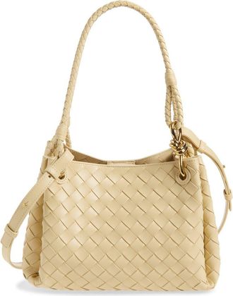 Bottega Veneta Small Parachute Intrecciato Leather Shoulder Bag in 9712 Tufo-Muse Brass at Nordstrom