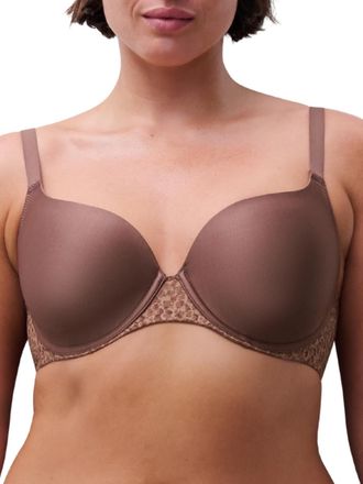 Chantelle Womens Norah Covering T-Shirt Bra - Brown polyamide - Size 30DD