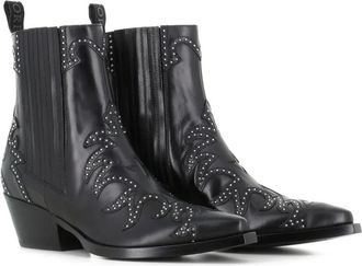 Sartore 50mm studded leather boots - women - Calf Leather/Calf Leather/Calf Leather - 37.5 - Black
