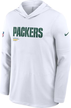 Nike Green Bay Packers Pure Fury Sideline Nike Mens Dri-FIT NFL Long-Sleeve Hooded Top in White | 03B910A7T-P8B