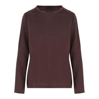 F.it Stretch Zijde Trui - Dames - Longsleeves - Bruin - 2XL - Spandex - Tops