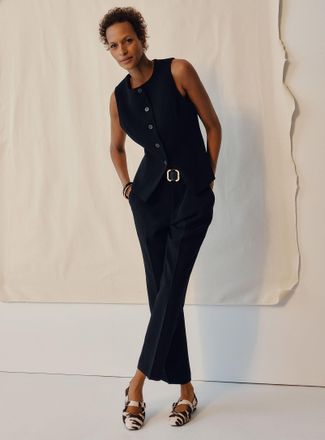 Contemporaine Womens Universal textured crepe dress pant Fit: Semi-slim leg, mid rise