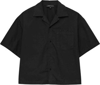 Purple logo-embroidered cotton shirt - men - Cotton - S - Black