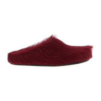 Marni Slippers, male, Red, 9 UK, Long Hair Calfskin Fussbett Sabot