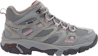 Hi-Tec Womens Apex Lite Mid Waterproof Hiking Boots In Medium Grey/light Pink