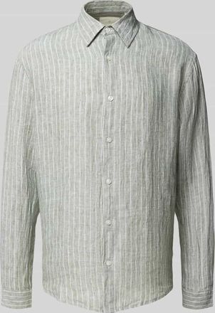 Jack & Jones Regular Fit Freizeithemd aus reinem Leinen Modell LAWRENCE in Oliv, Größe M