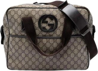 Gucci Pre-owned Business Bag - Dames - Vintage Weekendtas - Beige - ONE Size - Leer - Vintage