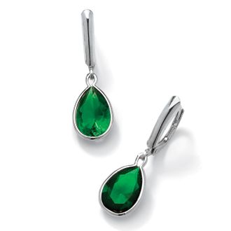 Palm Beach Jewelry Birthstone.925 Sterling Silver Drop Earrings