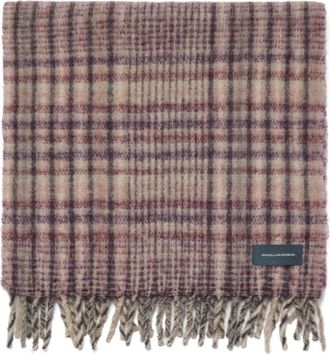 Piquadro Bufanda de Mohair Sint&eacute;tico en Mezcla de Lana- Cuadros Pasteles - Accessories - Mujer - Multicolor - ONE SIZE