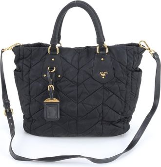 Prada Black Nylon Handbag Shoulder Bag Tote Bag (Pre-Owned)