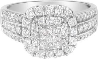 House of Brilliance 14K White Gold Diamond Vintage Ring at Nordstrom, Size 7