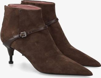 Premiata Womens Low Ankle Pointed Toe Bootie In Chocolate