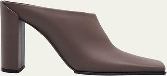 Alaia Leather Square-Toe Mules