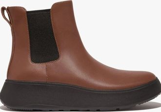 FitFlop Womens FitFlop F-MODE FLATFORM Womens Chelsea Boots Rich Brown - Size: 6