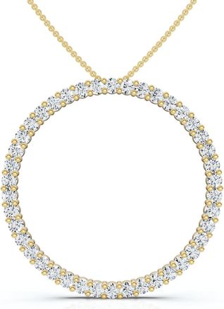 Pompeii3 1 Ct Real Diamond Circle Of Life Eternity Round Pendant 14K White or Yellow Gold