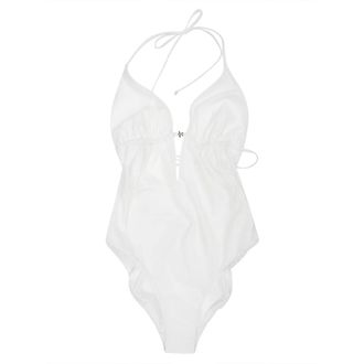Tory Burch Halterneck Zwempak - Dames - Badkleding - Wit - Maat: S Nylon