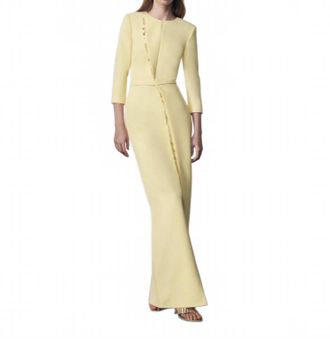 SAFiYAA Tosavetta Long Dress In Pale Yellow