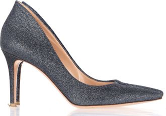 Gianvito Rossi Ellipsis 85 Pumps in Navy Blue Glitter