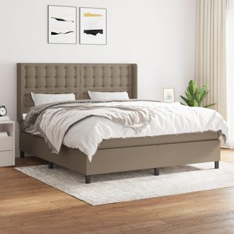 vidaXL Vidaxl - Cama Box Spring Con Colch&oacute;n Tela Gris Taupe 160x200 Cm