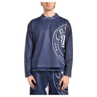 Diesel Long Sleeve Training Tops, male, Blue, Size: XL Long Sleeve Training Top