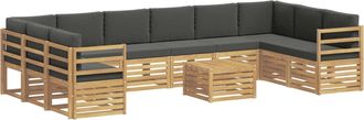 vidaXL Conjunto De Sof&aacute;s De Exterior 8 Uds. Blanco Y Antracita Vidaxl