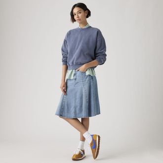 Levi's Godet Knee Length Skirt - Womens - 23 - Blue