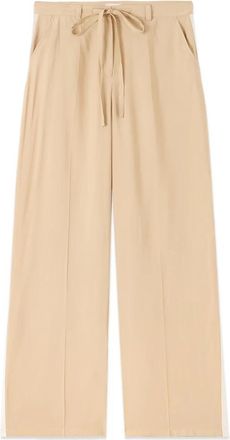 Oltre Palazzo Broek met Zijstreep - Dames - Wijde Broeken - Beige - 2XL - Polyester - Broeken