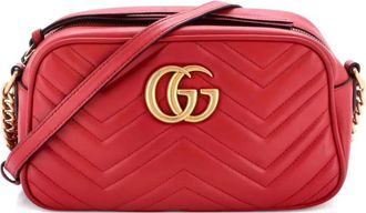 Gucci GG Marmont Shoulder Bag Matelasse Leather Small crossbody bag - Rood