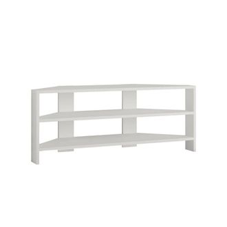 Calicosy Corner TV Unit With 3 Shelves, 114 Cm Wide - Thales in White