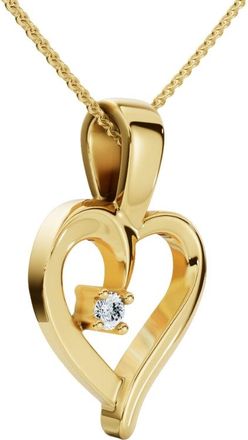 Pompeii3 Heart Shape Solitaire Diamond Pendant Necklace in White Yellow or Rose Gold