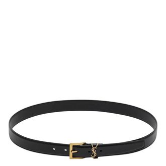 Saint Laurent Cassandre Vadim Riem - Heren - Accessoires - Zwart - Maat: 100 CM Leer