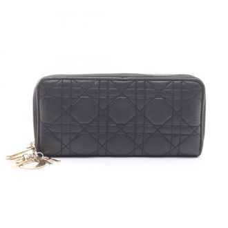 Dior Black Leather Long Wallet (Bi-Fold) (Pre-Owned)