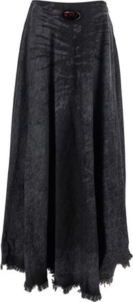Diesel Grey Solid Maxi Skirt