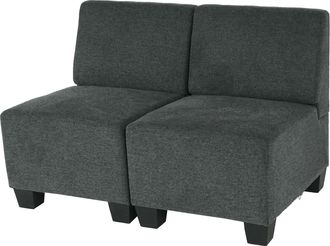 Hhg Sof&aacute; Modular 2 Plazas Lyon, Tela/textil, Gris Antracita, Sin Reposabrazos