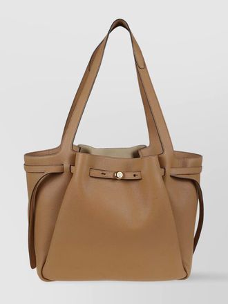 Tory Burch pebbled tote romy handles silhouette