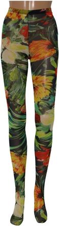 Dolce & Gabbana Floral Print Sheer Tights - Dames - Pantys - Veelkleurig - L - Nylon - Ondergoed