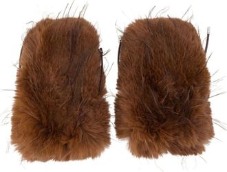 Ganni Muffole in pelliccia sintetica - - Accessories - Donna - Marrone - ONE SIZE