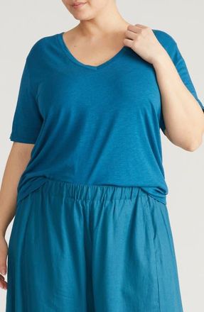 Universal Standard Light as Air V-Rex T-Shirt in Ink Blue at Nordstrom, Size 4Xl
