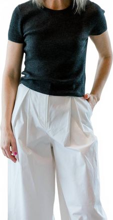 &Eacute;terne Rib Stitch Baby Cashmere Tee In Heather Charcoal