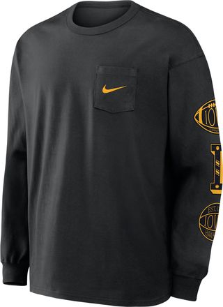 Nike Iowa Academic Max90 Pocket Nike Mens College Long-Sleeve T-Shirt in Black | 04TA00AIA-U1K