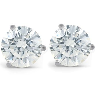 Pompeii3 4 ct Diamond Martini Screw Back Studs 14k White Gold Enhanced