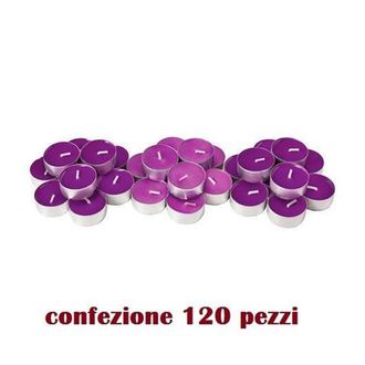 Trade Shop Trade Shop - Set 120 Pezzi Candele Viola Profumate Fragranza Lavanda Tealight Lumini