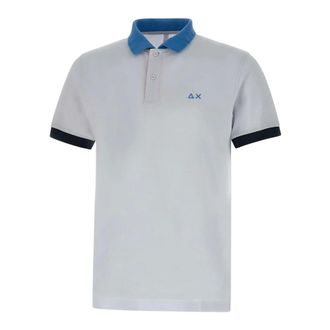 Sun 68 Polo Shirts, male, White, Size: L 3-color-way Polo