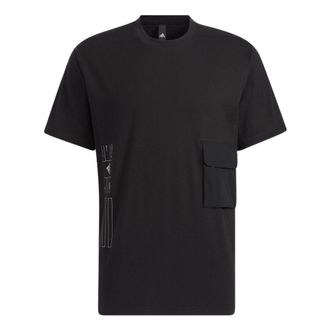 adidas Th Hvcot Tee Solid Color Sports Short Sleeve Black HE9945