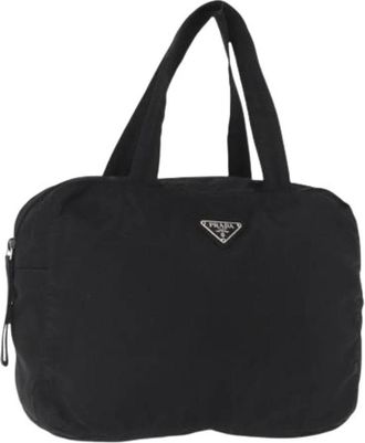 Prada Pre-owned Handbags, female, Black, Size: ONE SIZE Pre-owned Nylon Handbag