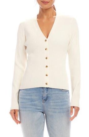 Karen Kane Rib Cardigan in Off White at Nordstrom Rack, Size Medium
