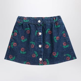 Bobo Choses Gonna Stamp Bloom blu navy in denim