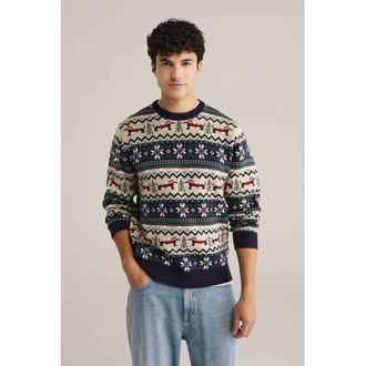 WE Fashion gebreide trui donkerblauw